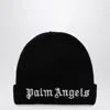 Palm Angels Logo-embroidered Knitted Beanie In Black