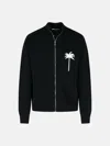 Palm Angels Black Cotton Blend Sweater In Black