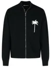 Palm Angels Palm Inlay Knit Jacket In Black