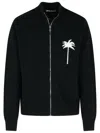 Palm Angels Palm Inlay Knit Jacket In Black