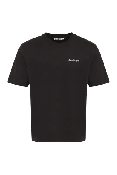 Palm Angels Black Cotton Crew-neck T-shirt