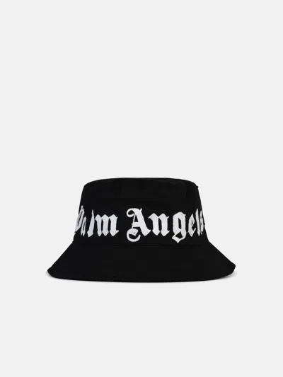 Palm Angels Logo-print Cotton Bucket Bag In Black