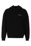 Palm Angels Brand-embroidery Kangaroo-pocket Relaxed-fit Cotton-jersey Hoody In Black