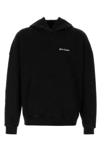 PALM ANGELS BLACK COTTON OVERSIZE SWEATSHIRT