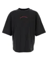 Palm Angels Curved Logo Over T-shirt In Black