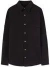 Palm Angels Oversized Shirt With Flap Welt Pocket In Black
