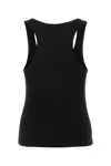 Palm Angels Stretch Ribbed Cotton Tank With Cut-out Detailing In Blackoff