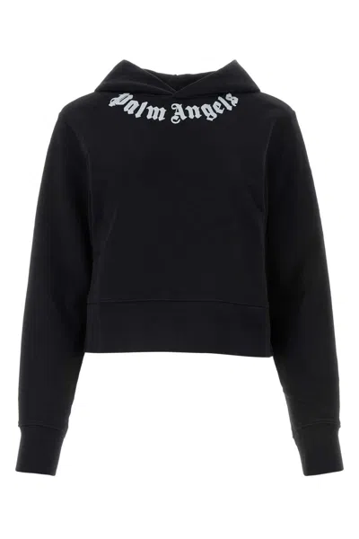 Palm Angels Black Cotton Sweatshirt In 1003