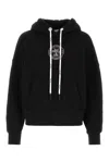 Palm Angels Black Cotton Sweatshirt In Black