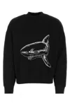 Palm Angels Black Cotton Sweatshirt In Black