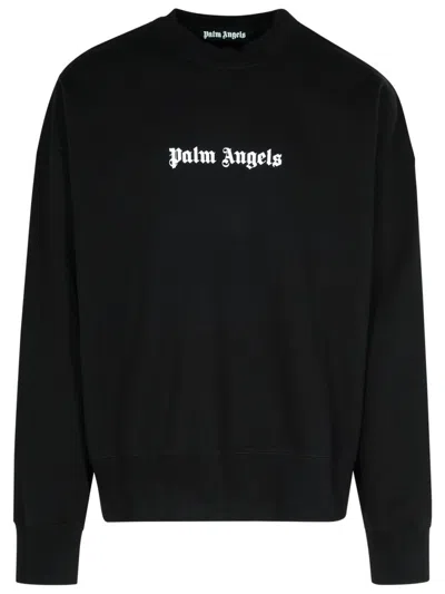 PALM ANGELS PALM ANGELS BLACK COTTON SWEATSHIRT