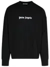 Palm Angels Black Cotton Crew Neck Sweatshirt With White Logo