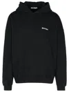 Palm Angels Brand-embroidery Kangaroo-pocket Relaxed-fit Cotton-jersey Hoody In Black