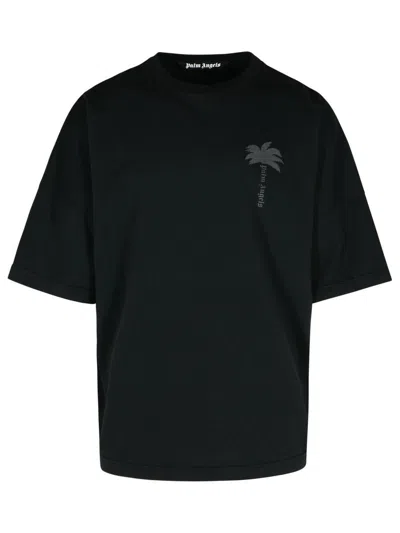 PALM ANGELS PALM ANGELS BLACK COTTON T-SHIRT