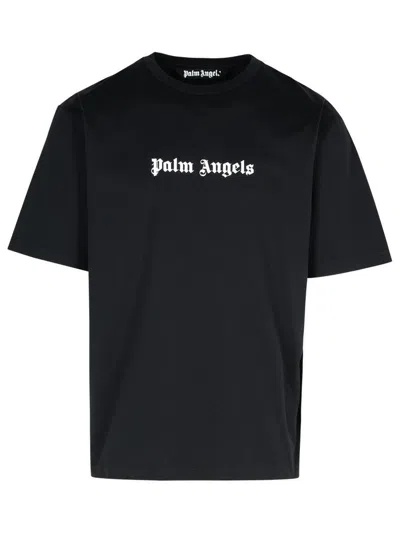 PALM ANGELS PALM ANGELS BLACK COTTON T-SHIRT