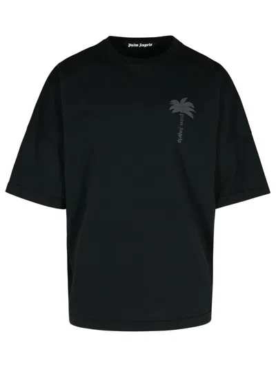 PALM ANGELS PALM ANGELS BLACK COTTON T-SHIRT