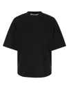 Palm Angels Men Black Cotton T-shirt In Black
