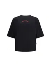 Palm Angels Curved Logo Over T-shirt In Black