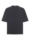 Palm Angels Curved Logo Loose Collar Tee Vintage Bla In Black