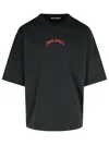 Palm Angels Black Cotton T-shirt In Black