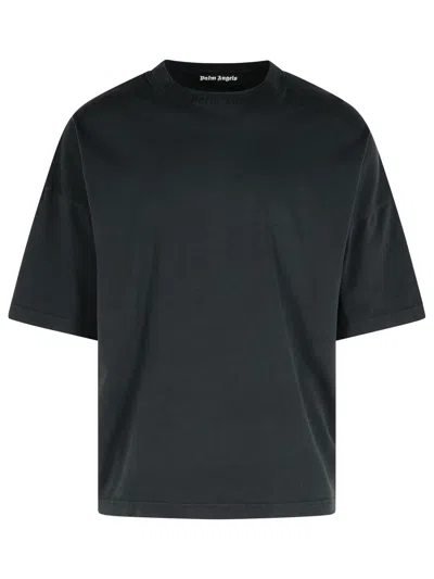 PALM ANGELS PALM ANGELS BLACK COTTON T-SHIRT MEN