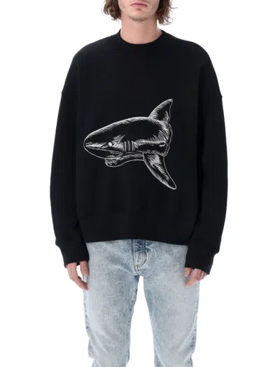 PALM ANGELS BLACK CREWNECK SWEATSHIRT