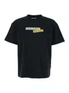 Palm Angels Paxlatimes Black Cotton T-shirt In Black