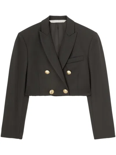 PALM ANGELS BLACK CROPPED BLAZER