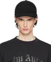 Palm Angels Black Curved Logo Cap In Black - Black