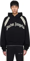 Palm Angels Logo-print Cotton Hoodie In Black - Ivory