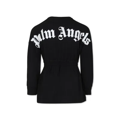 Palm Angels Kids' Black Dress For Girl With Logo
