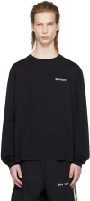 PALM ANGELS BLACK EMBROIDERED LONG SLEEVE T-SHIRT