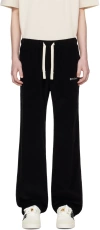 PALM ANGELS BLACK EMBROIDERED SWEATtrousers