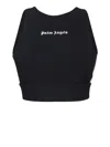 Palm Angels Black Training Crop Sport Top