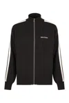 Palm Angels Black High Neck Sweatshirt With Logo Lettering On The Front In Wool Blend Man In Black