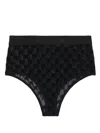 Palm Angels Monogram Jacquard Lace Briefs In Black