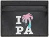 Palm Angels Graphic-print Cardholder In Black Multicolor