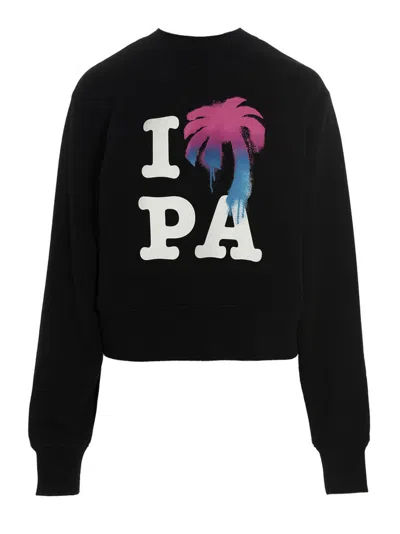PALM ANGELS BLACK I LOVE PA SWEATSHIRT