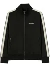 Palm Angels Black Jacket With High Collar And Zippered Pockets In Black