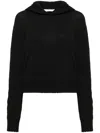 Palm Angels Logo Wool-blend Hoodie In Black