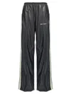 Palm Angels Loose Fit Track Pants With Faux Leather Effect In Black