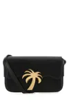 Palm Angels Black Leather Palm Beach Bridge Crossbody Bag