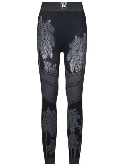PALM ANGELS BLACK LEGGINGS IN TECHNICAL FABRIC