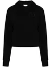 Palm Angels Brushed Cotton Hoodie With Embroidered Hoodie In Black