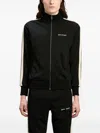 Palm Angels Black High Neck Sweatshirt With Logo Lettering On The Front In Wool Blend Man In Black