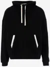 Palm Angels Relaxed-fit Cotton Hoodie With Contrasting Drawstrings In Black