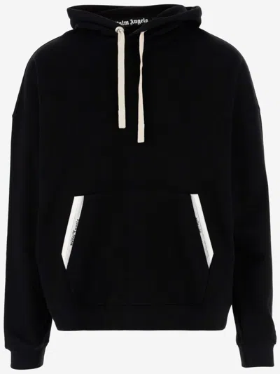 PALM ANGELS BLACK LOGO HOODIE