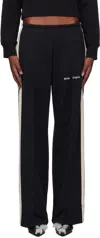 Palm Angels Black Logo Loose Track Pants In Black Off White