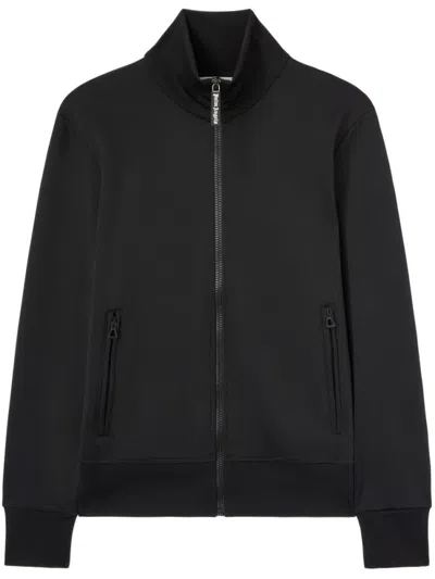 Palm Angels Black Logo-print Track Jacket In Blue