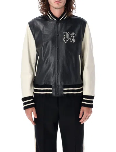 Palm Angels Black Logo Varsity Jacket